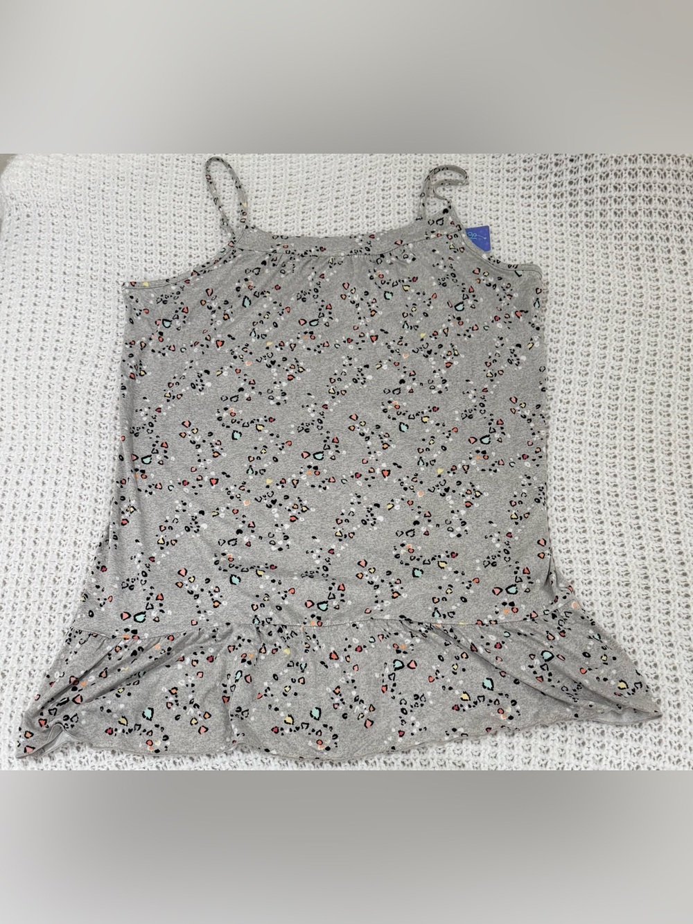 Sleep chic spaghetti straps camisole nightgown  in grey animal swirl size XXL